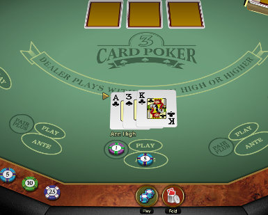 Правила игры в Трёхкарточный покер (Three Card Poker)